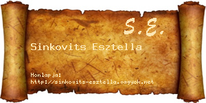 Sinkovits Esztella névjegykártya